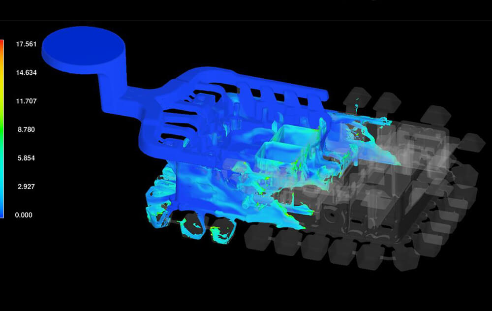 從分析模具和壓鑄的可行性開(kāi)始，根據設計方案做出模流分析，有效解決排氣、收縮和缺料等問(wèn)題。